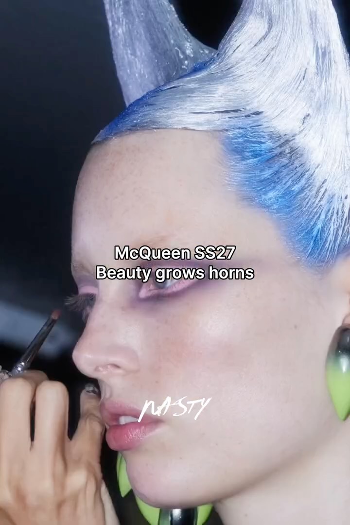@sean.mcgirr turned @alexandermcqueen SS27 into a collision of rave culture and dark romanticism, with beauty looking al