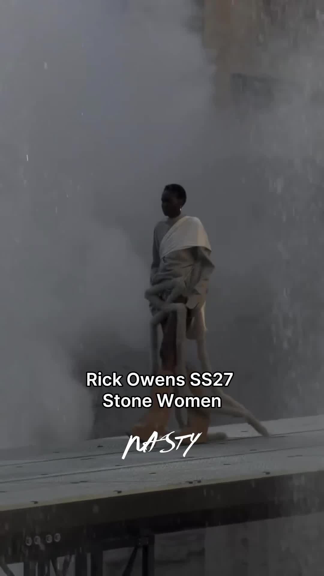 @rickowensonline makes women feel carved rather than dressed. Severe silhouettes, raw surfaces and monumental proportion